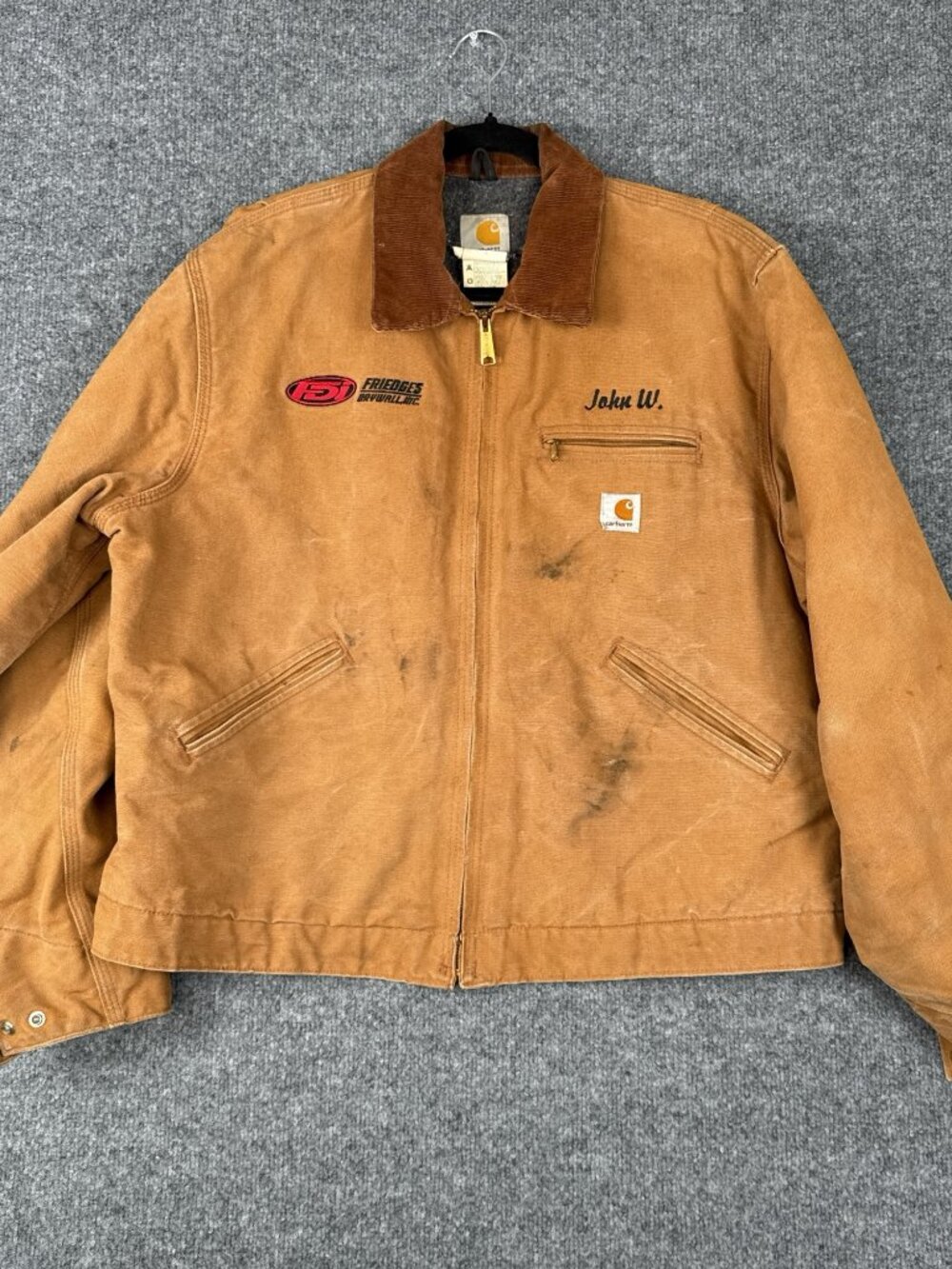 Carhartt Detroit Blanket Lined Jacket J01 Men's 46R Brown Vintage USA Made